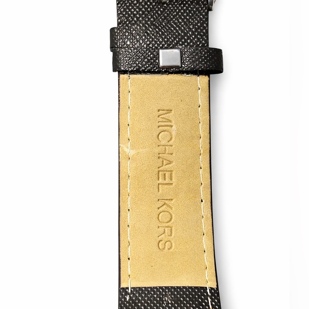 Michael Kors Crystal Logo Watch • MK Leather Strap • Needs Battery - Picture 7 of 8